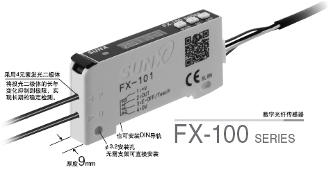 FD-H30-L32V-S,透过型(每套2个)数字光纤传感器,神视sunx