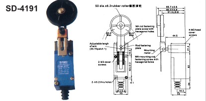 台湾SAMD山电,详细图片,安装尺寸,参数,价格,SD4191,SD-4191行程开关